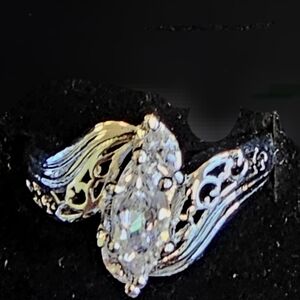 925 Sterling Silver Plated Cocktail Ring